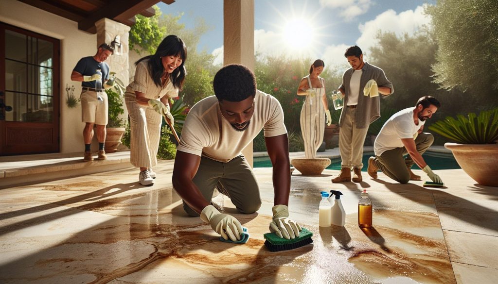 How to Remove Leaf Stains From Travertine Naturally