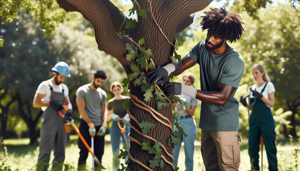 How to Remove Big Leaf Vine From Oak Tree Safely