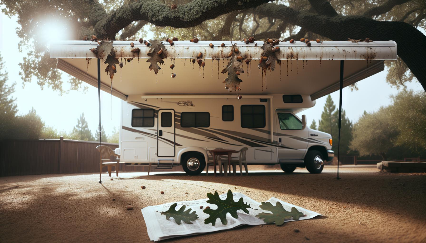 Understanding the Causes of Oak Leaf Stains on RV Awnings