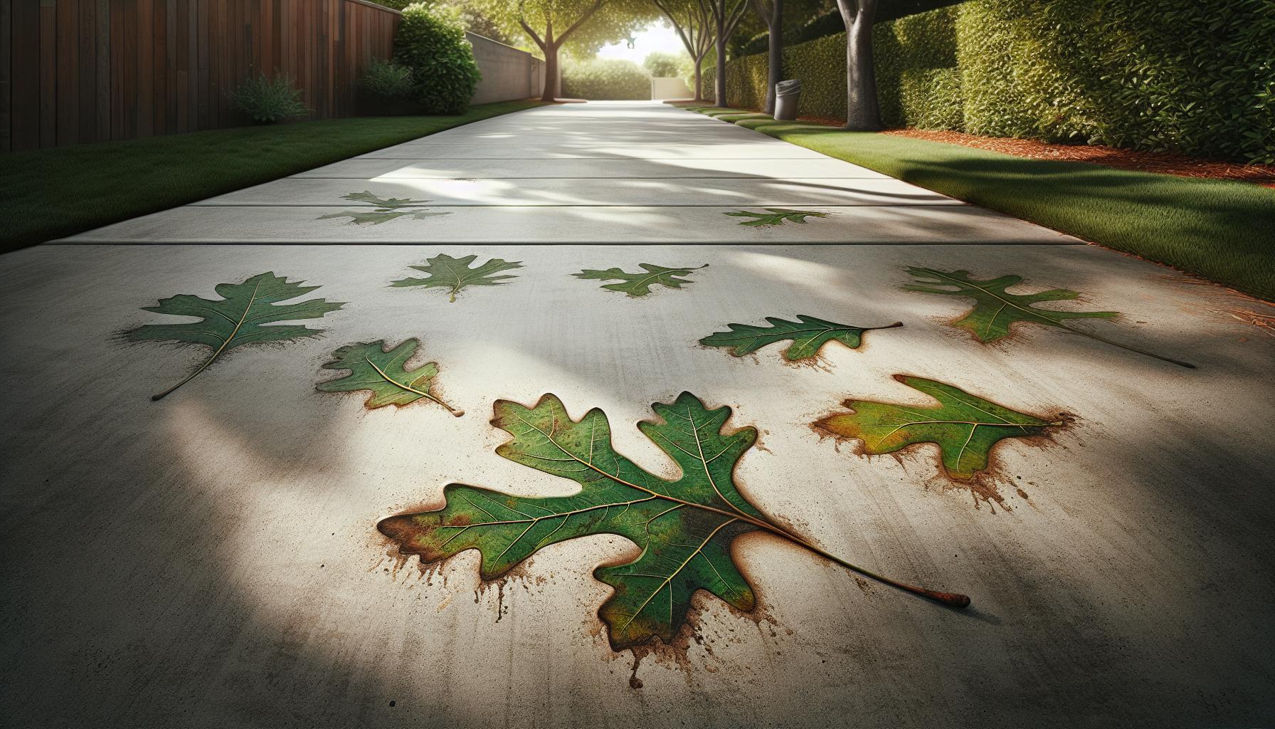Understanding Oak Leaf Stains on Concrete Driveways